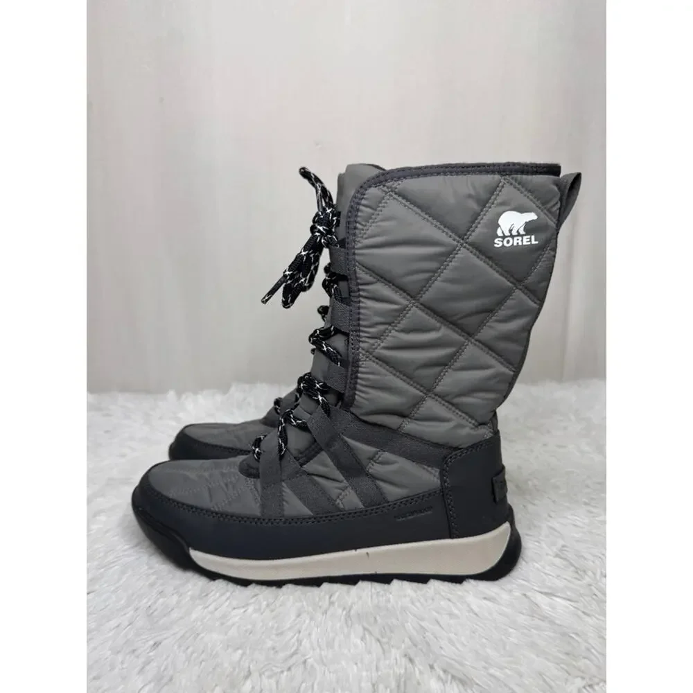 SOREL / quarry gray Whitney II tall lace waterproof snow boots / 7.5